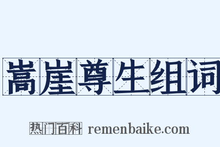 嵩崖尊生组词是什么意思的图片